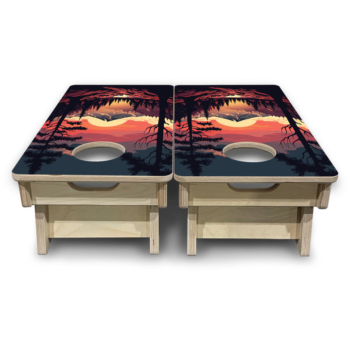 Mini Cornhole Boards - Mountain Sunset