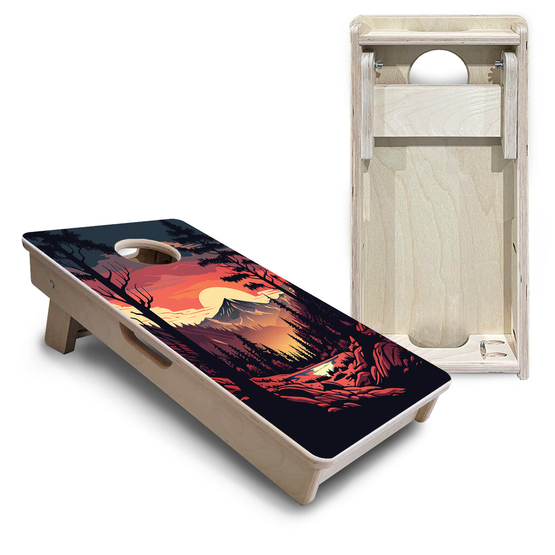 Mini Cornhole Boards - Mountain Sunset