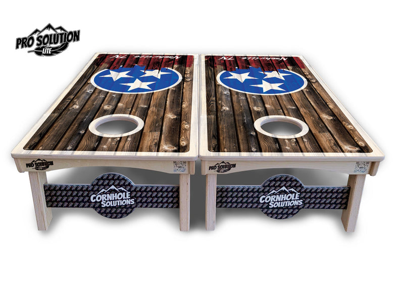 Pro Solution Elite - Nashville Design Options - Professional Tournament Cornhole Boards 3/4" Baltic Birch - Zero Bounce Zero Movement Vertical Interlocking Braces for Extra Weight & Stability +Double Thick Legs +Airmail Blocker