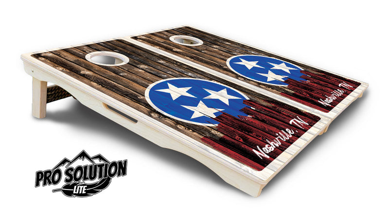 Pro Solution Elite - Nashville Design Options - Professional Tournament Cornhole Boards 3/4" Baltic Birch - Zero Bounce Zero Movement Vertical Interlocking Braces for Extra Weight & Stability +Double Thick Legs +Airmail Blocker