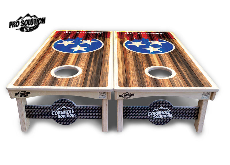 Pro Solution Elite - Nashville Design Options - Professional Tournament Cornhole Boards 3/4" Baltic Birch - Zero Bounce Zero Movement Vertical Interlocking Braces for Extra Weight & Stability +Double Thick Legs +Airmail Blocker