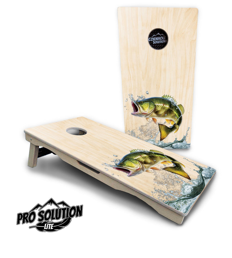 Pro Solution Elite - Natural Deer & Fish Design Options - Professional Tournament Cornhole Boards 3/4" Baltic Birch - Zero Bounce Zero Movement Vertical Interlocking Braces for Extra Weight & Stability +Double Thick Legs +Airmail Blocker