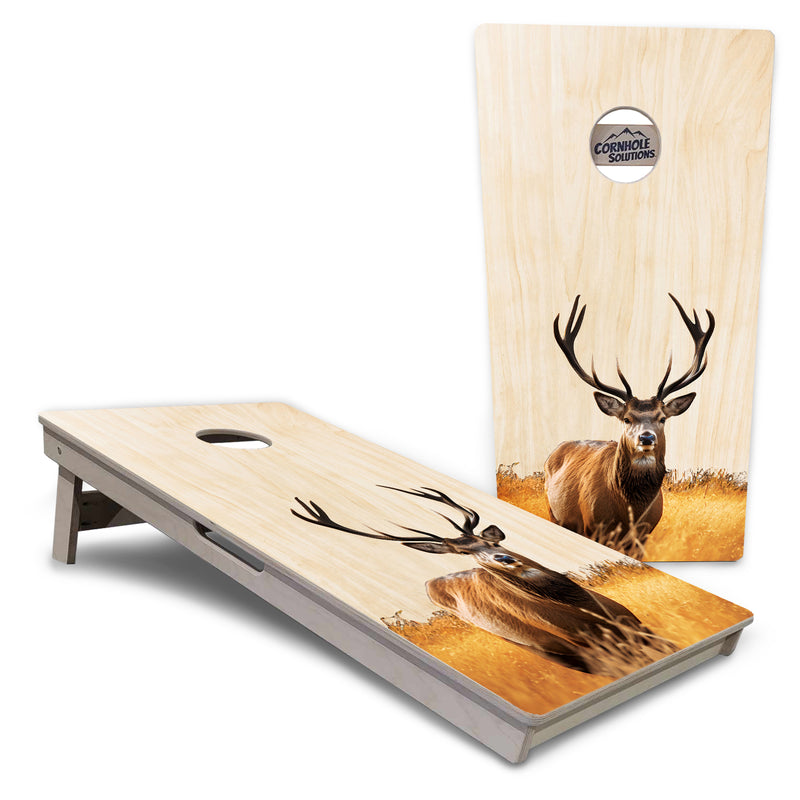 Tournament Boards - Natural Deer & Fish Design Options - Professional Tournament 2'x4' Regulation Cornhole Set - 3/4″ Baltic Birch + UV Direct Print + UV Clear Coat