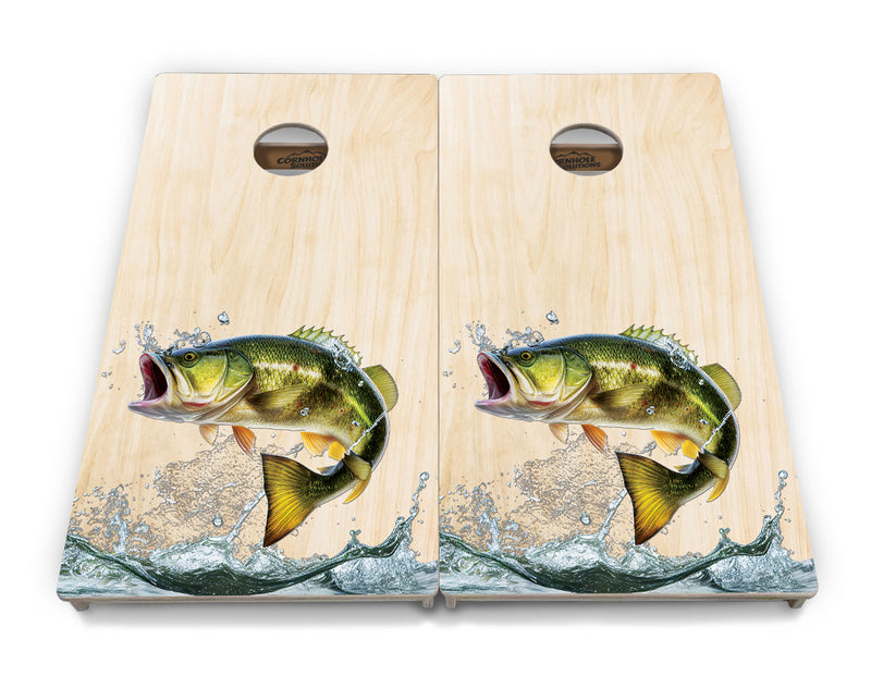 Tournament Boards - Natural Deer & Fish Design Options - Professional Tournament 2'x4' Regulation Cornhole Set - 3/4″ Baltic Birch + UV Direct Print + UV Clear Coat