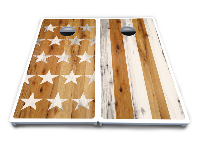 Waterproof - Large Stars & Stripes Design Options - All Weather Boards "Outdoor Solution" 18mm(3/4")Direct UV Printed - Regulation 2' by 4' Cornhole Boards (Set of 2 Boards) Double Thick Legs, with Leg Brace & Dual Support Braces!