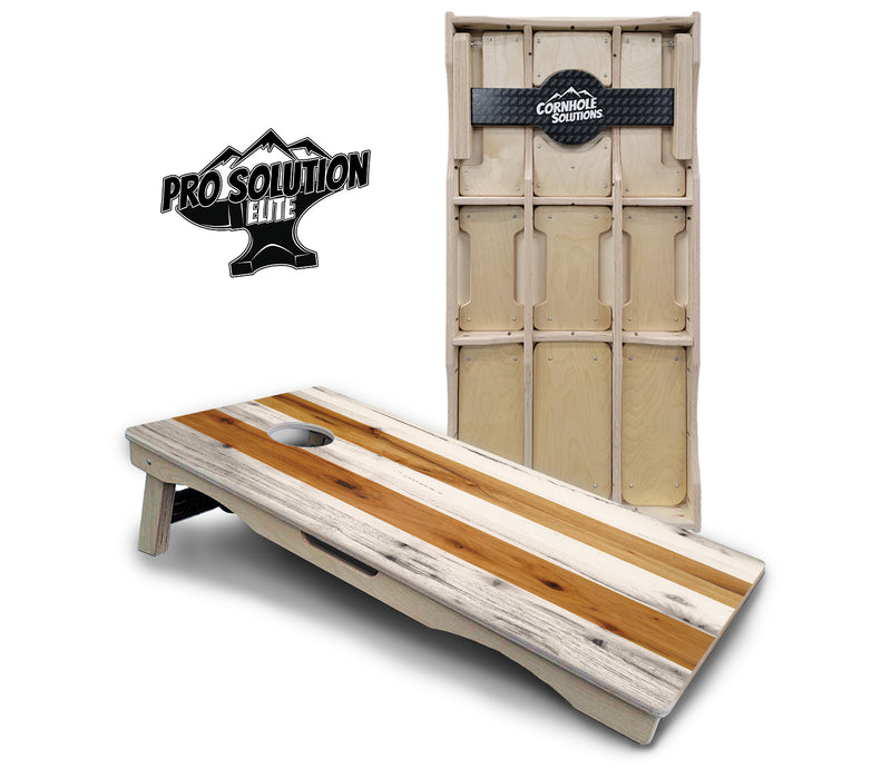 Pro Solution Elite - Large Stars & Stripes Design Options - Professional Tournament Cornhole Boards 3/4" Baltic Birch - Zero Bounce Zero Movement Vertical Interlocking Braces for Extra Weight & Stability +Double Thick Legs +Airmail Blocker