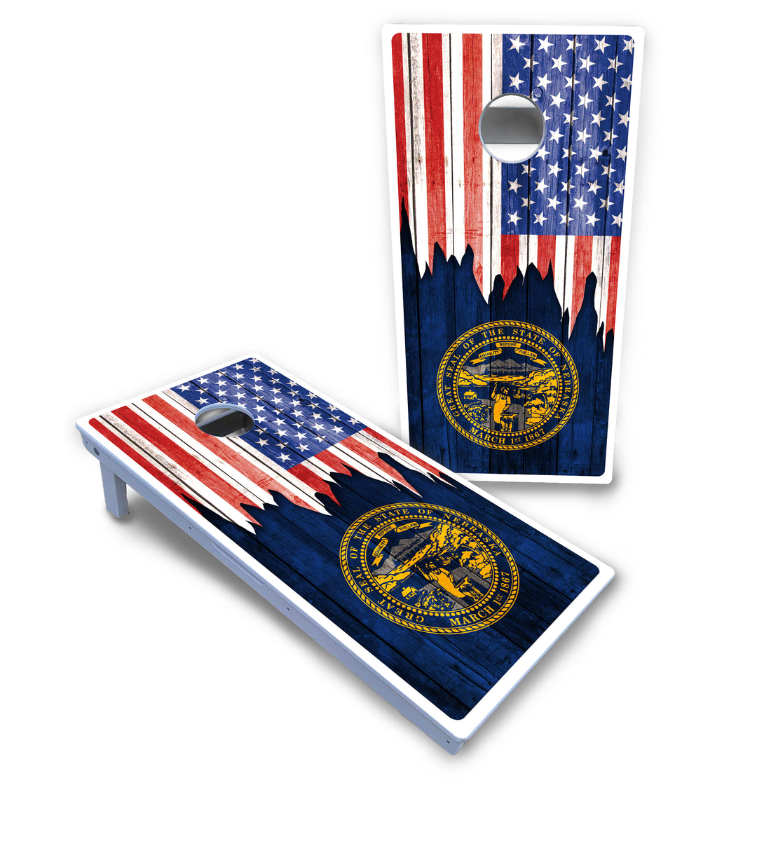 State Flag Designs Massachusetts to New Jersey Cornhole Boards - All Weather Series