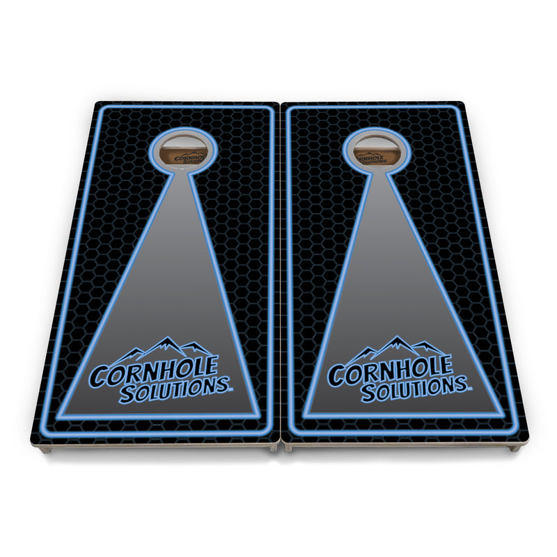 Tournament Boards - Neon CS Design - Professional Tournament 2'x4' Regulation Cornhole Set - 3/4″ Baltic Birch + UV Direct Print + UV Clear Coat