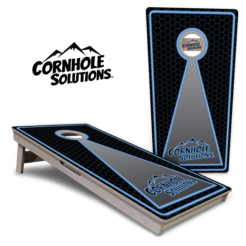 Tournament Boards - Neon CS Design - Professional Tournament 2'x4' Regulation Cornhole Set - 3/4″ Baltic Birch + UV Direct Print + UV Clear Coat