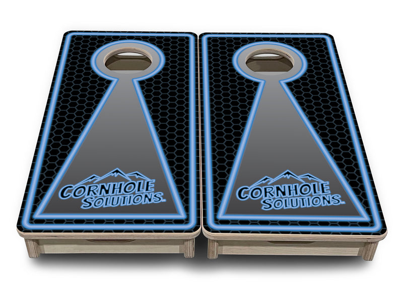 Mini 12" by 24" Cornhole Boards - 4" holes - Neon CHS Design - 18mm(3/4″) Baltic Birch