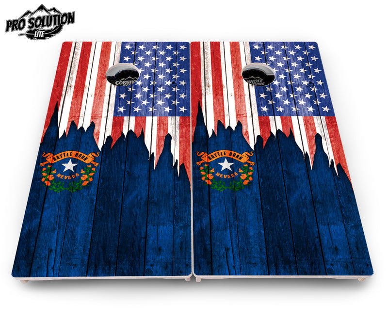 Pro Solution Lite - State Flag Designs Massachusetts to New Jersey - Professional Tournament Cornhole Boards 3/4" Baltic Birch - Zero Bounce Zero Movement Vertical Interlocking Braces for Extra Weight & Stability +Double Thick Legs +Airmail Blocker