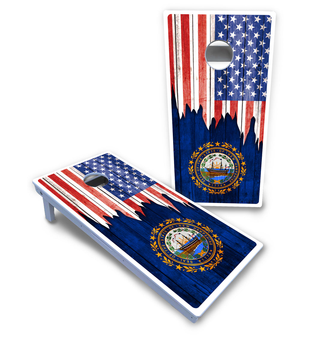 State Flag Designs Massachusetts to New Jersey Cornhole Boards - All Weather Series