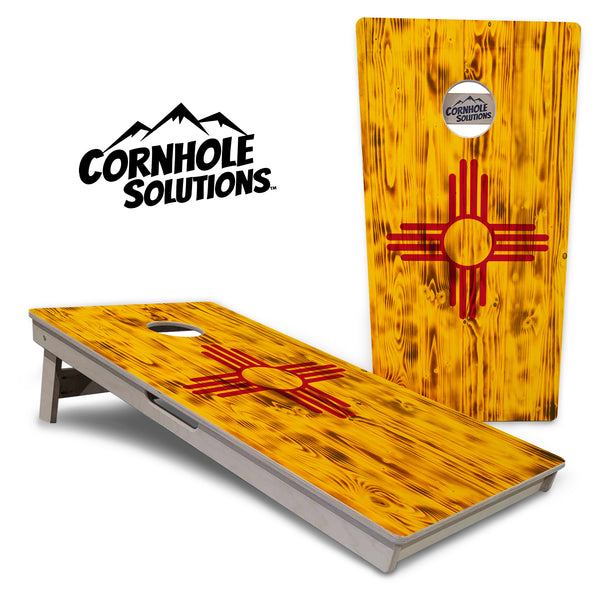 Tournament Boards - New Mexico Flag - Professional Tournament 2'x4' Regulation Cornhole Set - 3/4″ Baltic Birch + UV Direct Print + UV Clear Coat