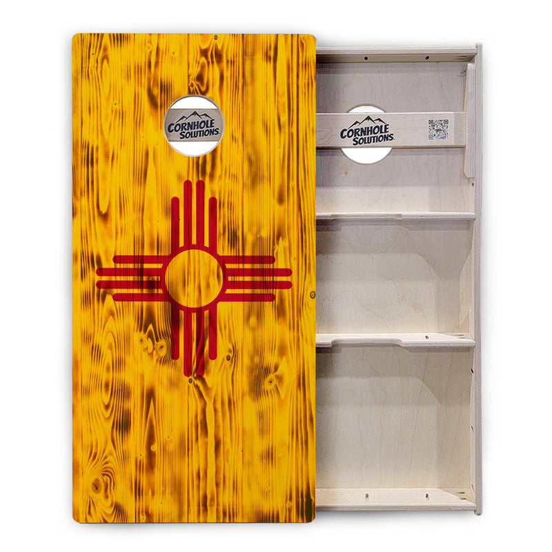 Tournament Boards - New Mexico Flag - Professional Tournament 2'x4' Regulation Cornhole Set - 3/4″ Baltic Birch + UV Direct Print + UV Clear Coat