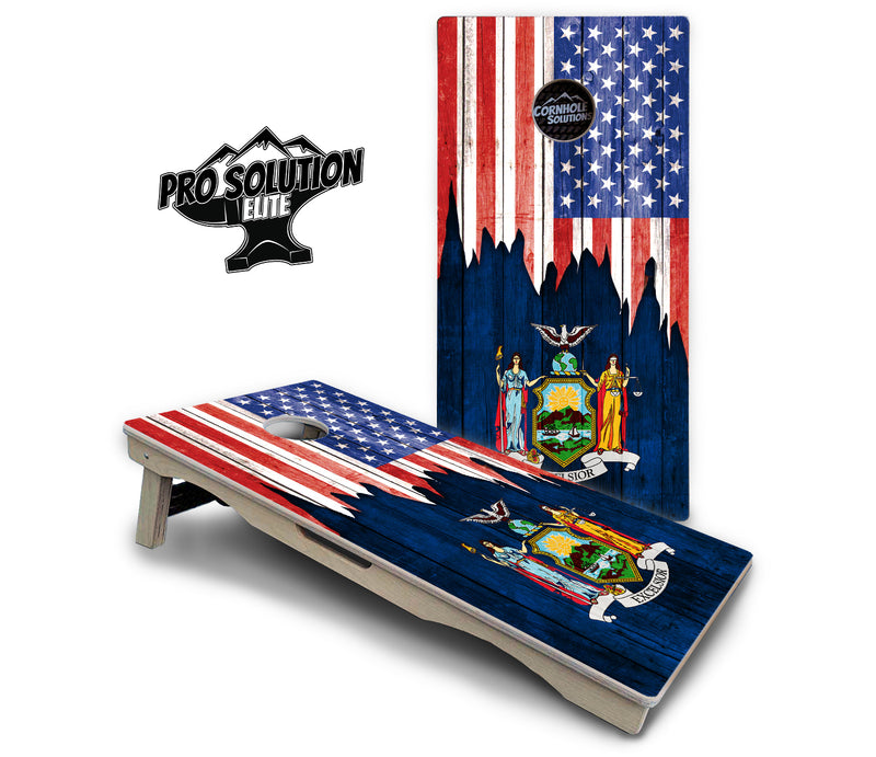 Pro Solution Elite - State Flag Designs New Mexico to South Carolina - Professional Tournament Cornhole Boards 3/4" Baltic Birch - Zero Bounce Zero Movement Vertical Interlocking Braces for Extra Weight & Stability +Double Thick Legs +Airmail Blocker