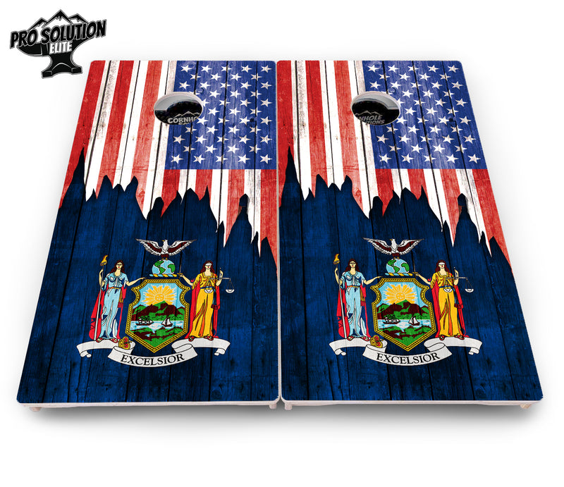 Pro Solution Elite - State Flag Designs New Mexico to South Carolina - Professional Tournament Cornhole Boards 3/4" Baltic Birch - Zero Bounce Zero Movement Vertical Interlocking Braces for Extra Weight & Stability +Double Thick Legs +Airmail Blocker