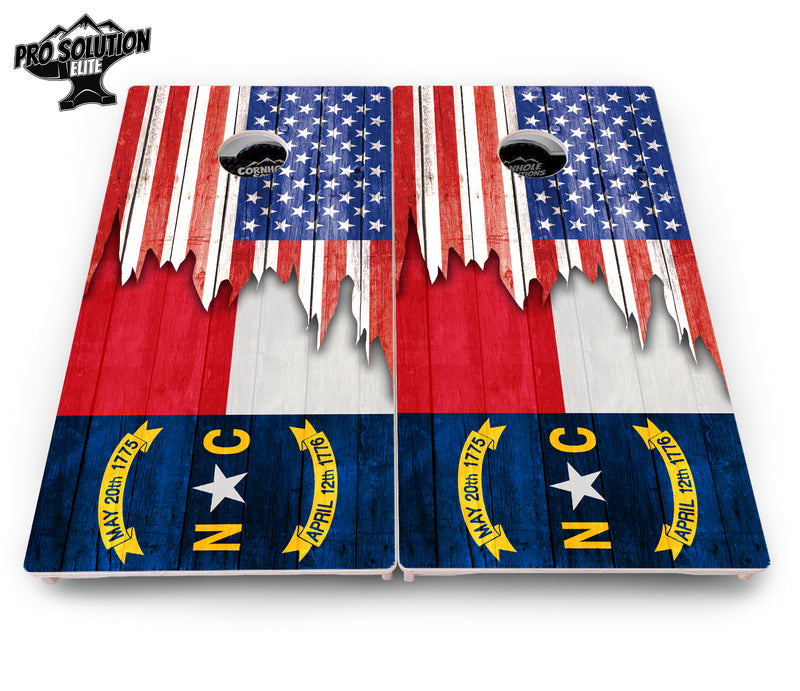 Pro Solution Elite - State Flag Designs New Mexico to South Carolina - Professional Tournament Cornhole Boards 3/4" Baltic Birch - Zero Bounce Zero Movement Vertical Interlocking Braces for Extra Weight & Stability +Double Thick Legs +Airmail Blocker