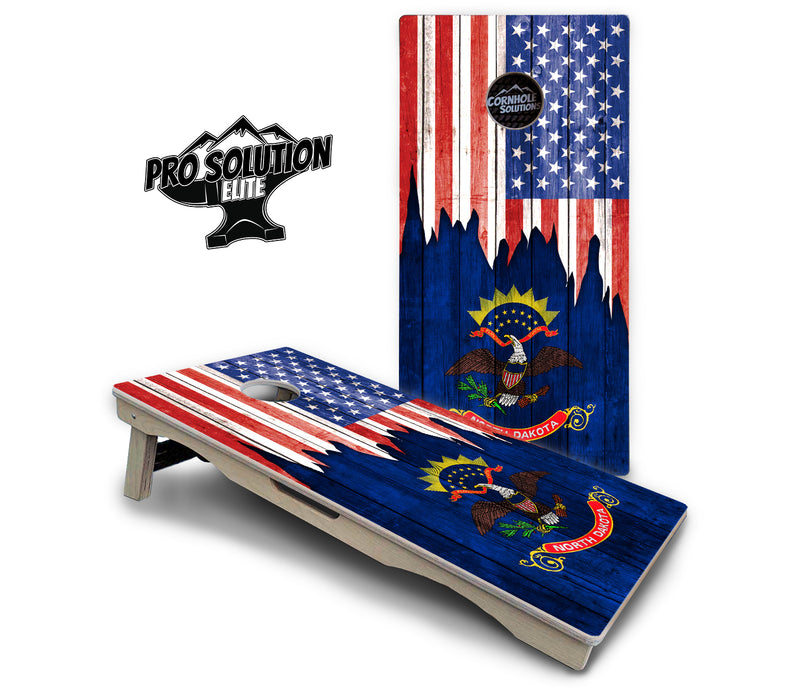 Pro Solution Elite - State Flag Designs New Mexico to South Carolina - Professional Tournament Cornhole Boards 3/4" Baltic Birch - Zero Bounce Zero Movement Vertical Interlocking Braces for Extra Weight & Stability +Double Thick Legs +Airmail Blocker