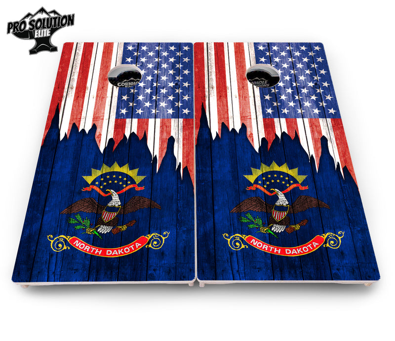 Pro Solution Elite - State Flag Designs New Mexico to South Carolina - Professional Tournament Cornhole Boards 3/4" Baltic Birch - Zero Bounce Zero Movement Vertical Interlocking Braces for Extra Weight & Stability +Double Thick Legs +Airmail Blocker