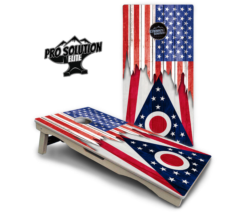 Pro Solution Elite - State Flag Designs New Mexico to South Carolina - Professional Tournament Cornhole Boards 3/4" Baltic Birch - Zero Bounce Zero Movement Vertical Interlocking Braces for Extra Weight & Stability +Double Thick Legs +Airmail Blocker