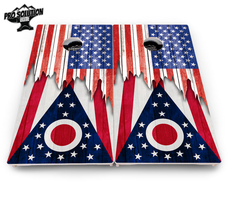 Pro Solution Elite - State Flag Designs New Mexico to South Carolina - Professional Tournament Cornhole Boards 3/4" Baltic Birch - Zero Bounce Zero Movement Vertical Interlocking Braces for Extra Weight & Stability +Double Thick Legs +Airmail Blocker