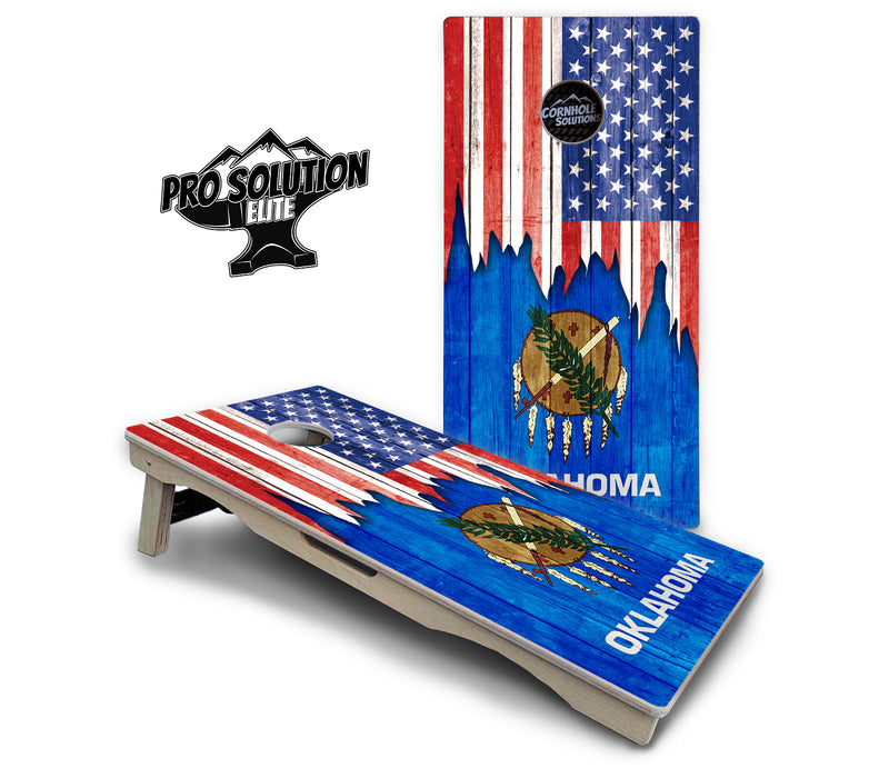 Pro Solution Elite - State Flag Designs New Mexico to South Carolina - Professional Tournament Cornhole Boards 3/4" Baltic Birch - Zero Bounce Zero Movement Vertical Interlocking Braces for Extra Weight & Stability +Double Thick Legs +Airmail Blocker