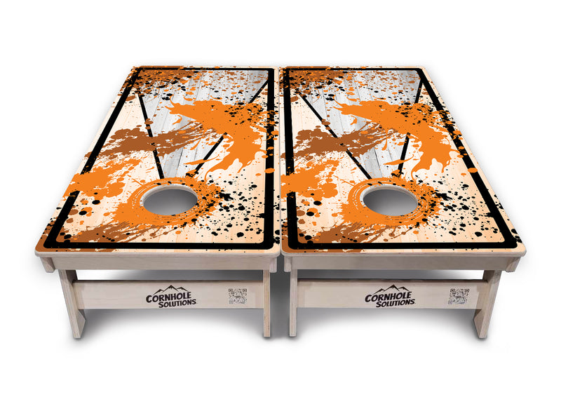 Tournament Boards - Paint Splatter No Logo Design Options - Professional Tournament 2'x4' Regulation Cornhole Set - 3/4″ Baltic Birch + UV Direct Print + UV Clear Coat