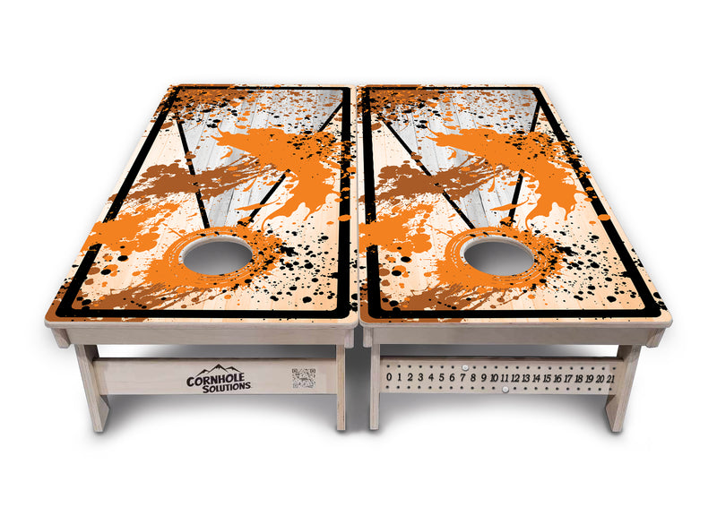 Tournament Boards - Paint Splatter No Logo Design Options - Professional Tournament 2'x4' Regulation Cornhole Set - 3/4″ Baltic Birch + UV Direct Print + UV Clear Coat