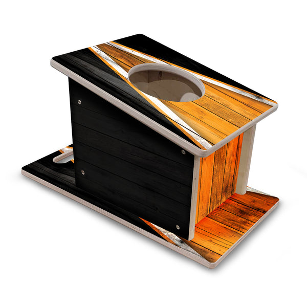 Airmail Solution - Orange & Black Triangle Design - Professional Airmail Box - UV Printed - 3/4" Baltic Birch