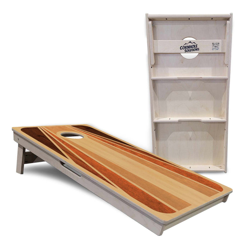 Tournament Boards - Retro Wood Design - Professional Tournament 2'x4' Regulation Cornhole Set - 3/4″ Baltic Birch - UV Direct Print + UV Clear Coat