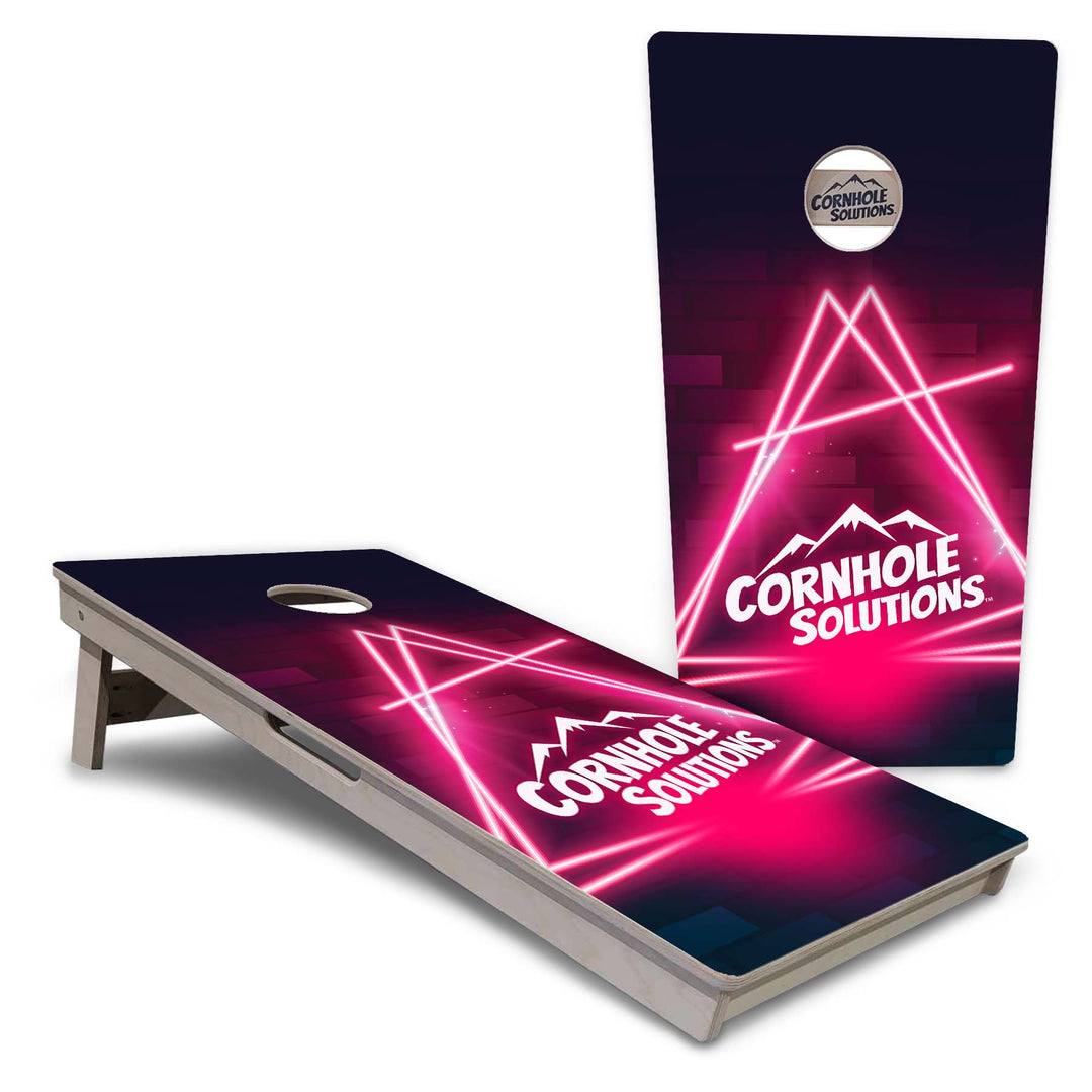 Neon Pink Target Cornhole Boards - Professional Tournament Series