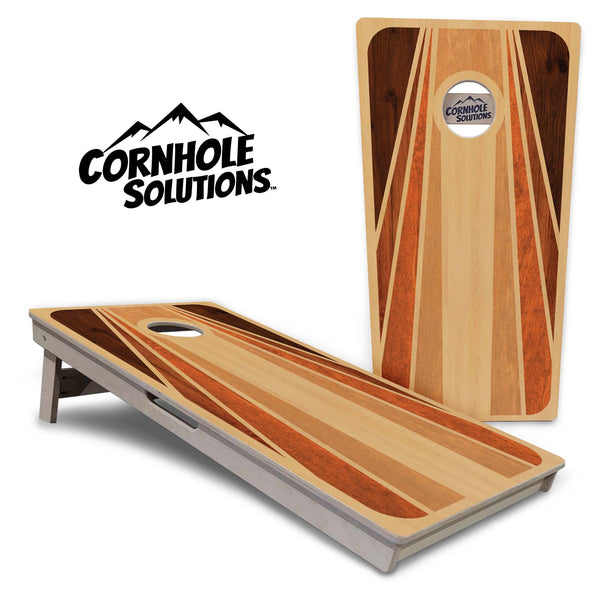 Tournament Boards - Retro Wood Design - Professional Tournament 2'x4' Regulation Cornhole Set - 3/4″ Baltic Birch + UV Direct Print + UV Clear Coat