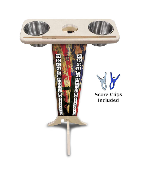 Scoring Solution - Painted Lineman Design (2 Stainless Steel Cups & 2 Clips Included per Stand) 18mm(3/4″) Baltic Birch!