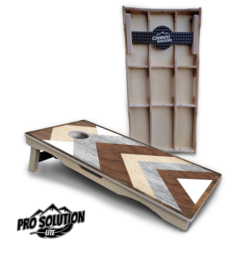 Pro Solution Elite - Colorful Pallet Wood Design - Professional Tournament Cornhole Boards 3/4" Baltic Birch - Zero Bounce Zero Movement Vertical Interlocking Braces for Extra Weight & Stability +Double Thick Legs +Airmail Blocker