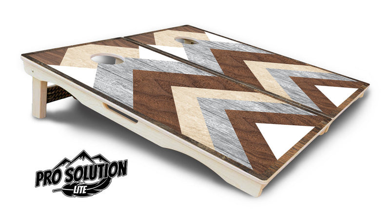 Pro Solution Elite - Colorful Pallet Wood Design - Professional Tournament Cornhole Boards 3/4" Baltic Birch - Zero Bounce Zero Movement Vertical Interlocking Braces for Extra Weight & Stability +Double Thick Legs +Airmail Blocker