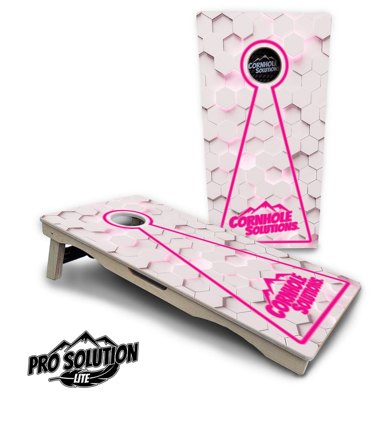 Pro Solution Elite - Glow Hole White Color Options - Professional Tournament Cornhole Boards 3/4" Baltic Birch - Zero Bounce Zero Movement Vertical Interlocking Braces for Extra Weight & Stability +Double Thick Legs +Airmail Blocker