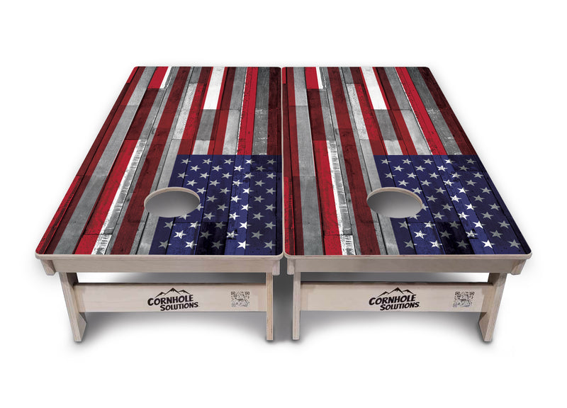 Tournament Boards - USA / Canada / Union Jack Plank Flag Design Options - Professional Tournament 2'x4' Regulation Cornhole Set - 3/4″ Baltic Birch + UV Direct Print + UV Clear Coat