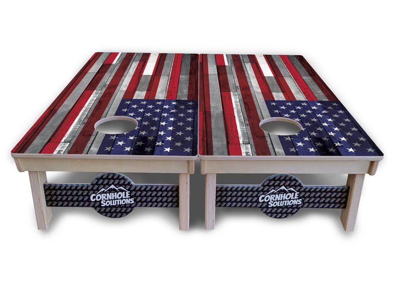 Tournament Boards - USA / Canada / Union Jack Plank Flag Design Options - Professional Tournament 2'x4' Regulation Cornhole Set - 3/4″ Baltic Birch + UV Direct Print + UV Clear Coat