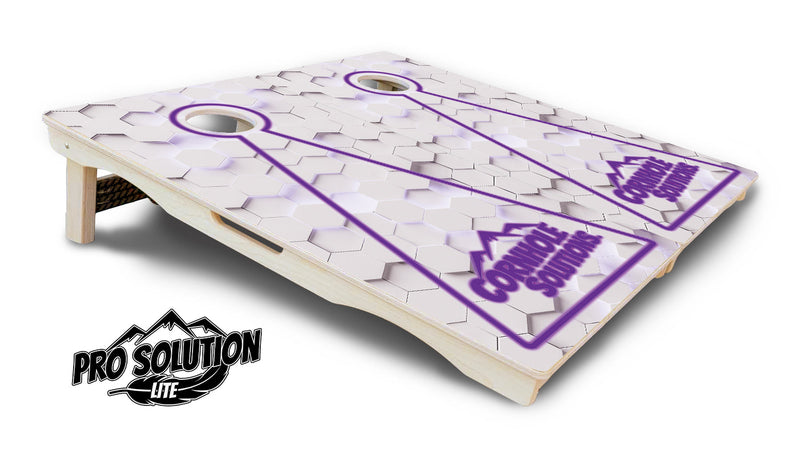 Pro Solution Elite - Glow Hole White Color Options - Professional Tournament Cornhole Boards 3/4" Baltic Birch - Zero Bounce Zero Movement Vertical Interlocking Braces for Extra Weight & Stability +Double Thick Legs +Airmail Blocker