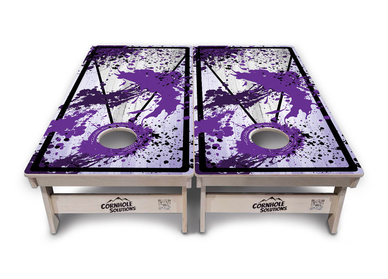 Tournament Boards - Paint Splatter No Logo Design Options - Professional Tournament 2'x4' Regulation Cornhole Set - 3/4″ Baltic Birch + UV Direct Print + UV Clear Coat