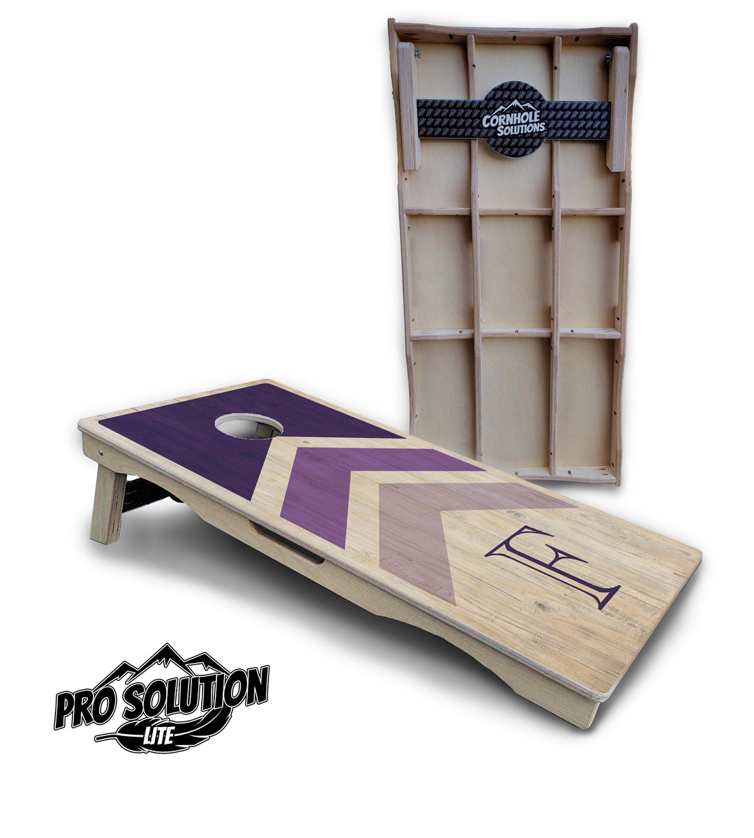 Wedding Arrows Cornhole Boards - Pro Solution Lite Series - Purple