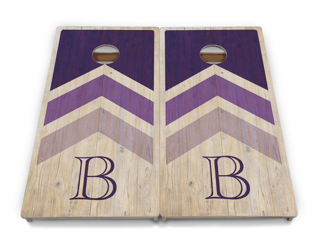 Wedding Arrows Cornhole Boards - Professional Tournament Series - Purple