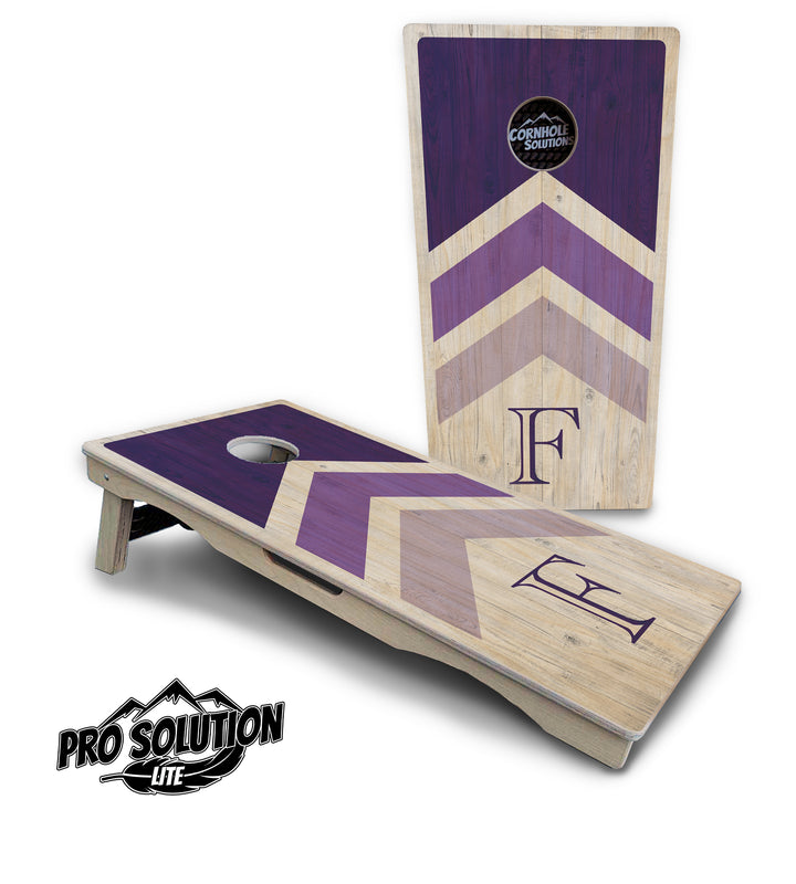 Wedding Arrows Cornhole Boards - Pro Solution Lite Series - Purple