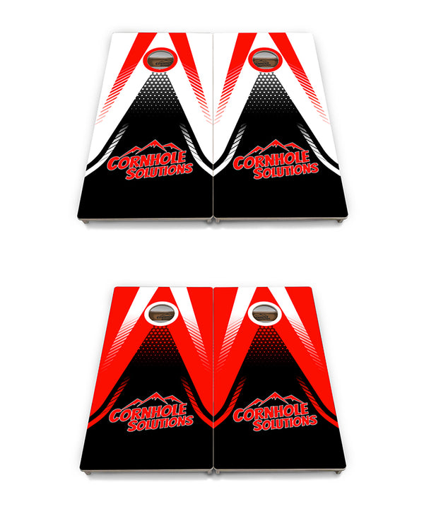 Tournament Boards - Red & Black CS Logo Design - Professional Tournament 2'x4' Regulation Cornhole Set - 3/4″ Baltic Birch + UV Direct Print + UV Clear Coat