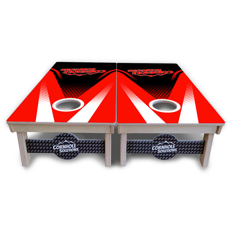 Tournament Boards - Red & Black CS Logo Design - Professional Tournament 2'x4' Regulation Cornhole Set - 3/4″ Baltic Birch + UV Direct Print + UV Clear Coat