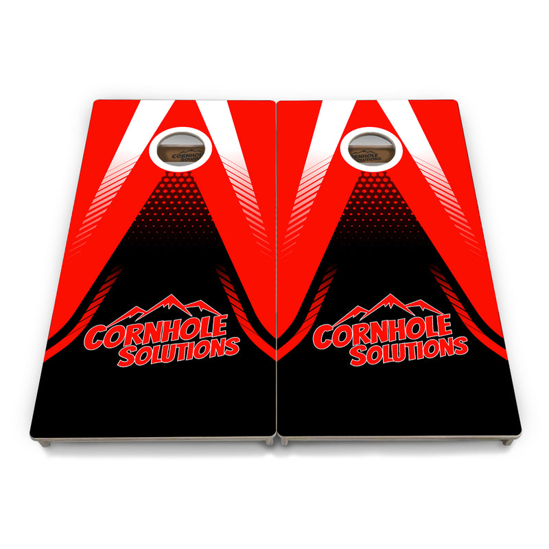 Tournament Boards - Red & Black CS Logo Design - Professional Tournament 2'x4' Regulation Cornhole Set - 3/4″ Baltic Birch + UV Direct Print + UV Clear Coat