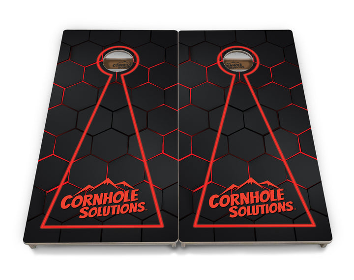 Glow Hole Black Backgound Cornhole Boards - Professional Tournament Series