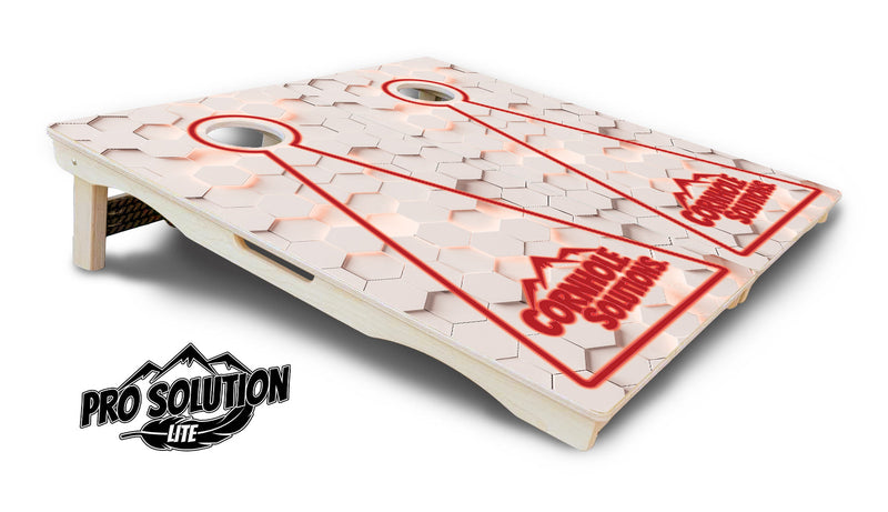 Pro Solution Elite - Glow Hole White Color Options - Professional Tournament Cornhole Boards 3/4" Baltic Birch - Zero Bounce Zero Movement Vertical Interlocking Braces for Extra Weight & Stability +Double Thick Legs +Airmail Blocker