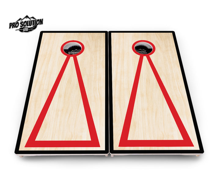 Red/Black Hole Ring Cornhole Boards - Pro Solution Lite Series