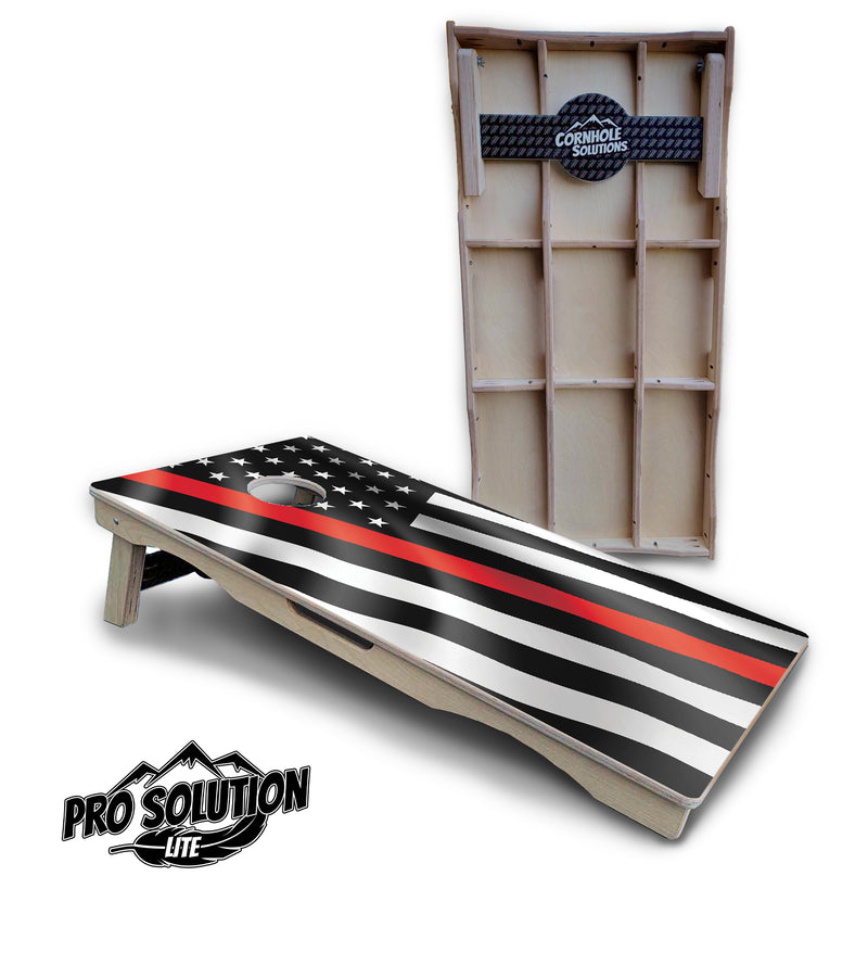 Pro Solution Lite - B&W Wavy Flag Design Options - Professional Tournament Cornhole Boards 3/4" Baltic Birch - Zero Bounce Zero Movement Vertical Interlocking Braces for Extra Weight & Stability +Double Thick Legs +Airmail Blocker